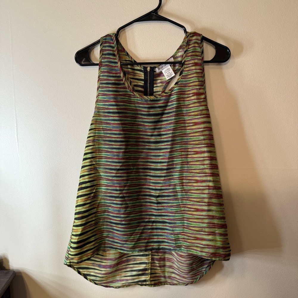 Body Central Green Asymmetrical Tank Top